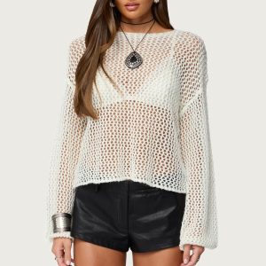 Charlise Open Knit Sequin Top