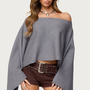 Sharla Off Shoulder Poncho Sweater