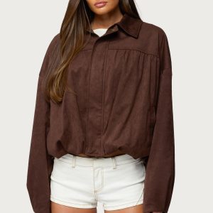 Alberta Faux Suede Bubble Jacket