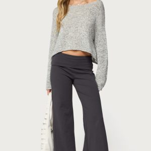 Wide Leg Foldover Pants