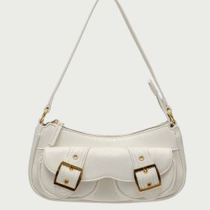Zinnia Faux Leather Buckle Bag
