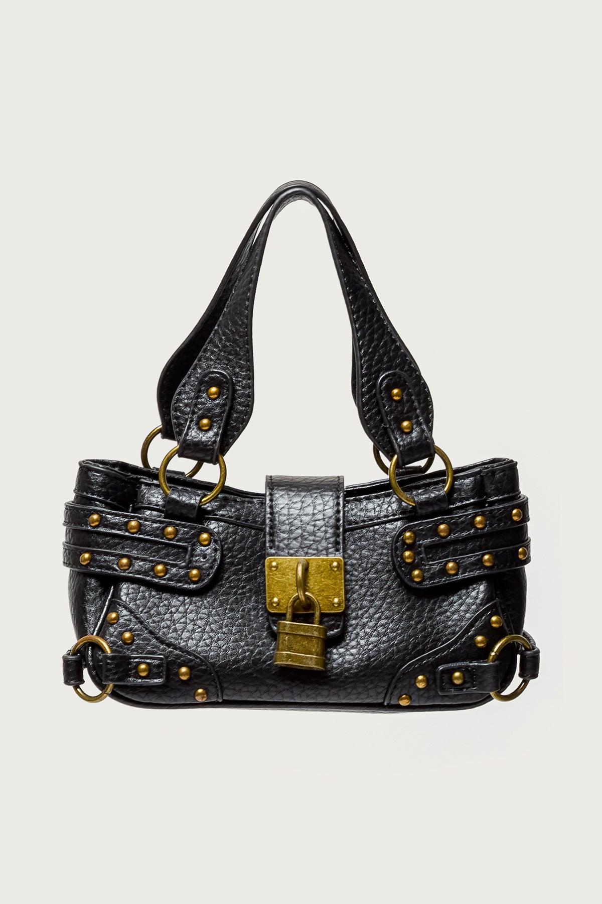 Faux Leather Studded Lock Bag - Image 2