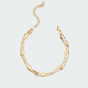 Double Chain Heart Bracelet