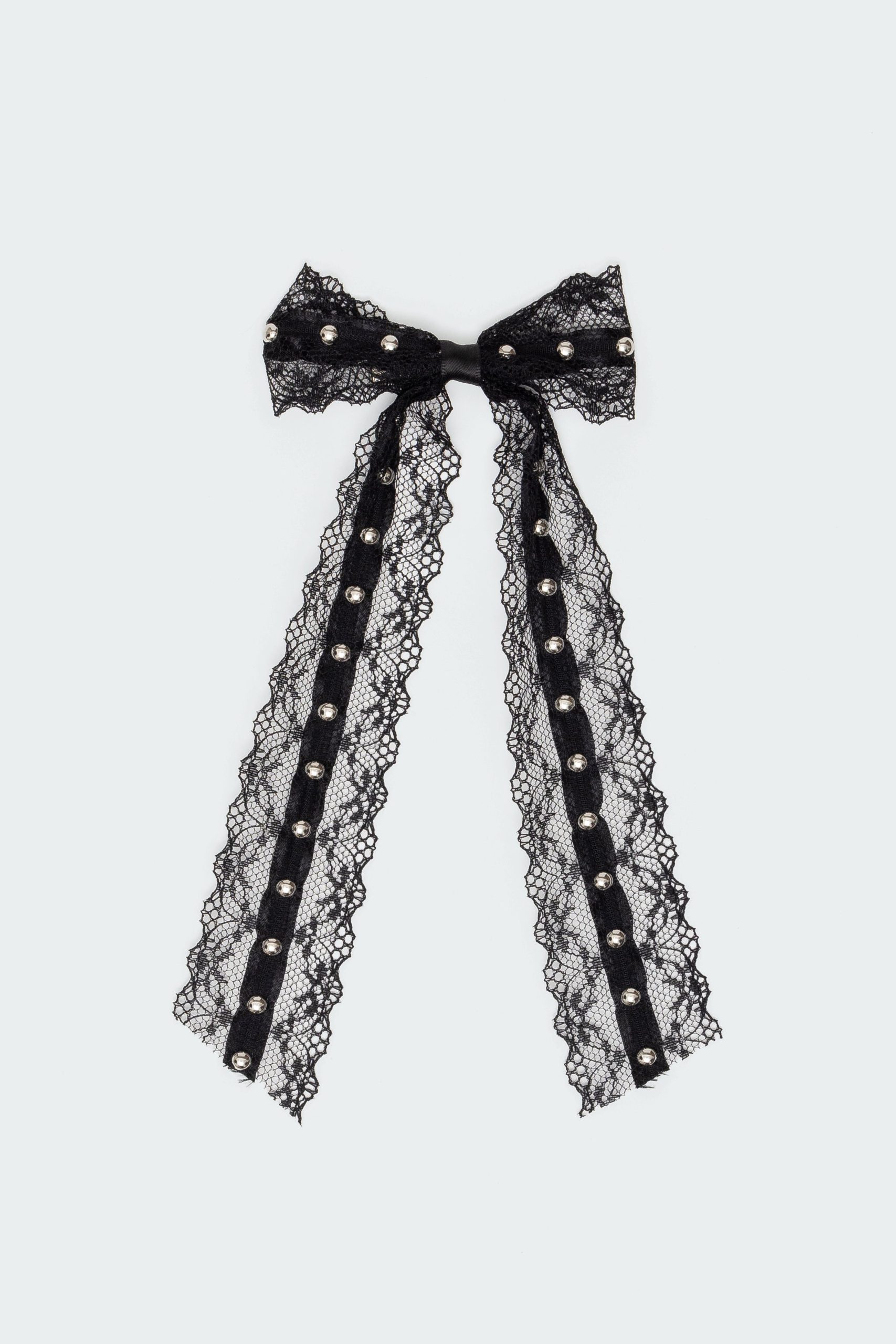 Studded Lace Bow Hair Clip - Image 2