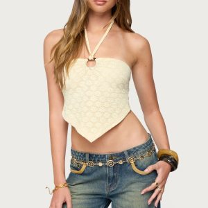 Alana Floral Handkerchief Halter Top