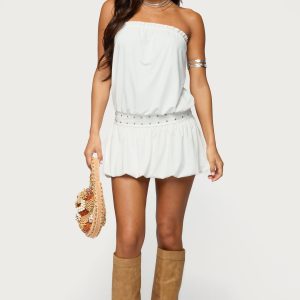 Layton Studded Strapless Bubble Mini Dress
