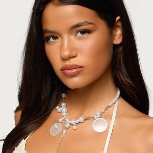 Pearly Pendant Cascading Necklace