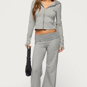 Meggy Striped Foldover Pants