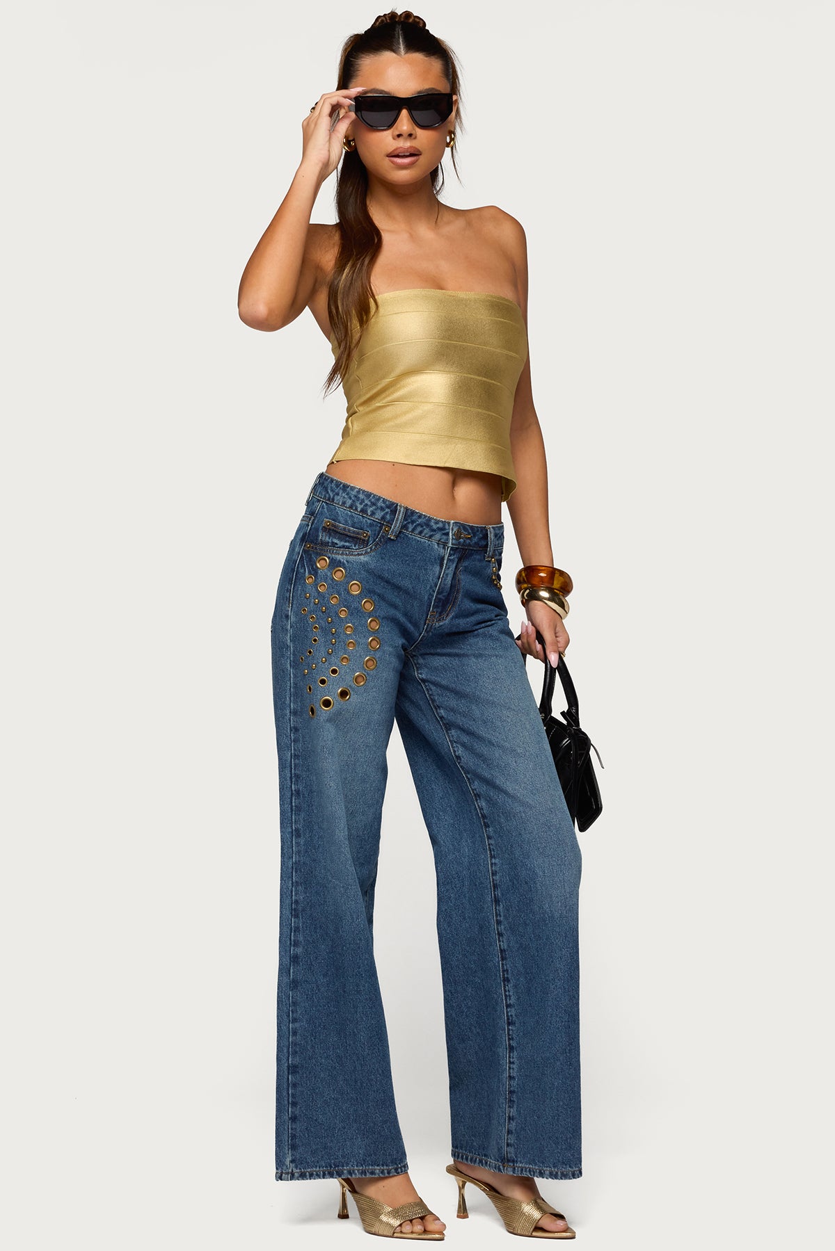 Cecilea Metallic Bandage Tube Top - Image 2