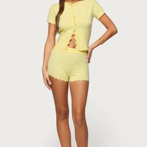 Rosie Scalloped Knit Shorts