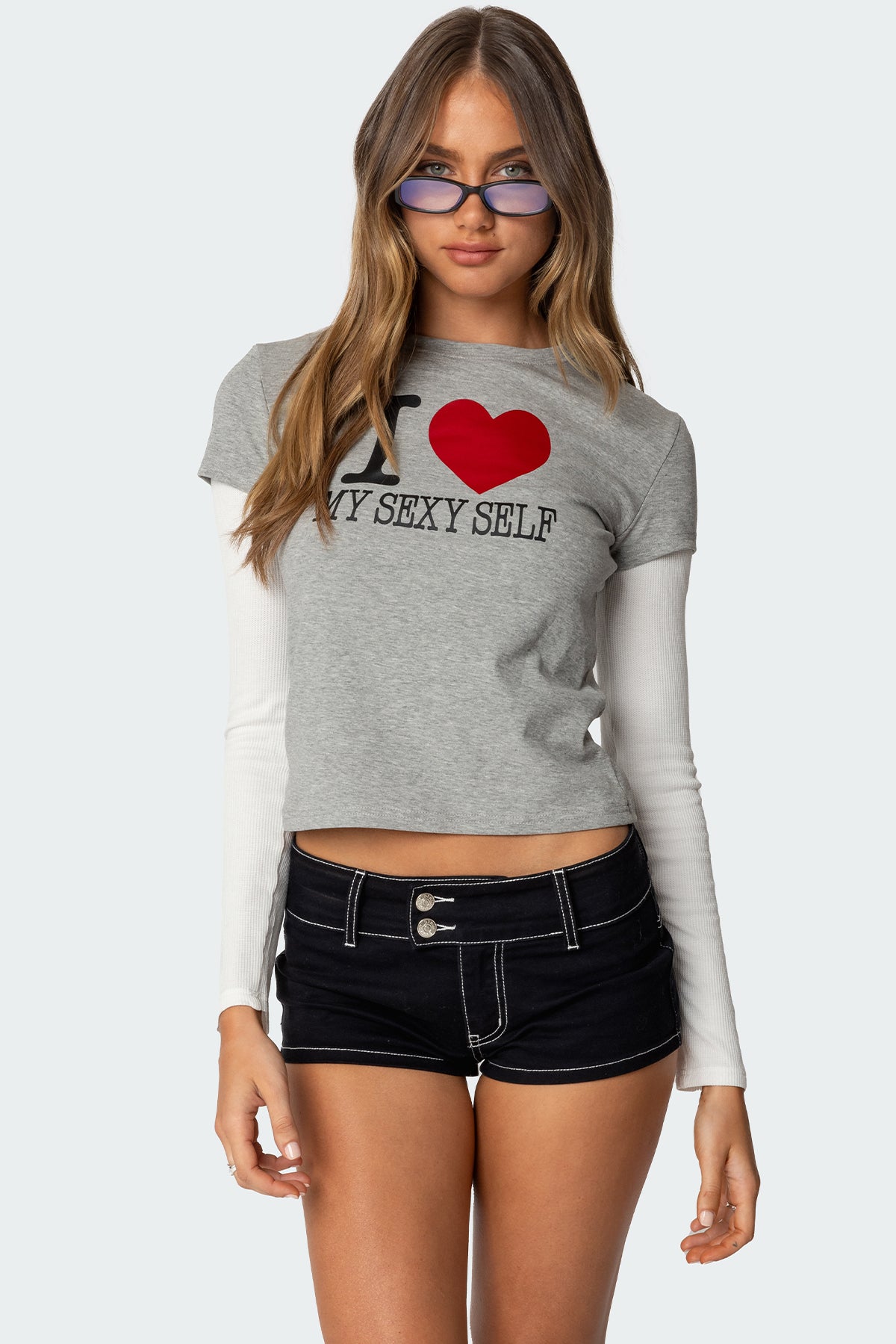 I Heart Me Layered Long Sleeve T Shirt - Image 2