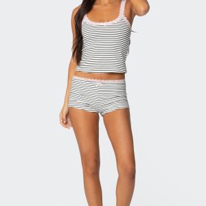 Sofi Striped Ribbed Shorts