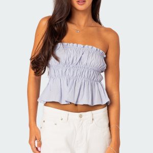 Katherine Linen Look Scrunch Top