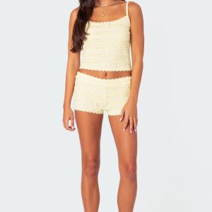 Lucy Ruffled Lace Shorts