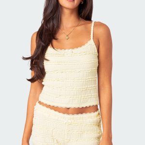Lucy Ruffled Lace Tank Top