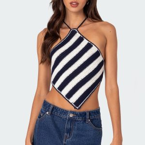 Petra Open Back Crochet Triangle Top