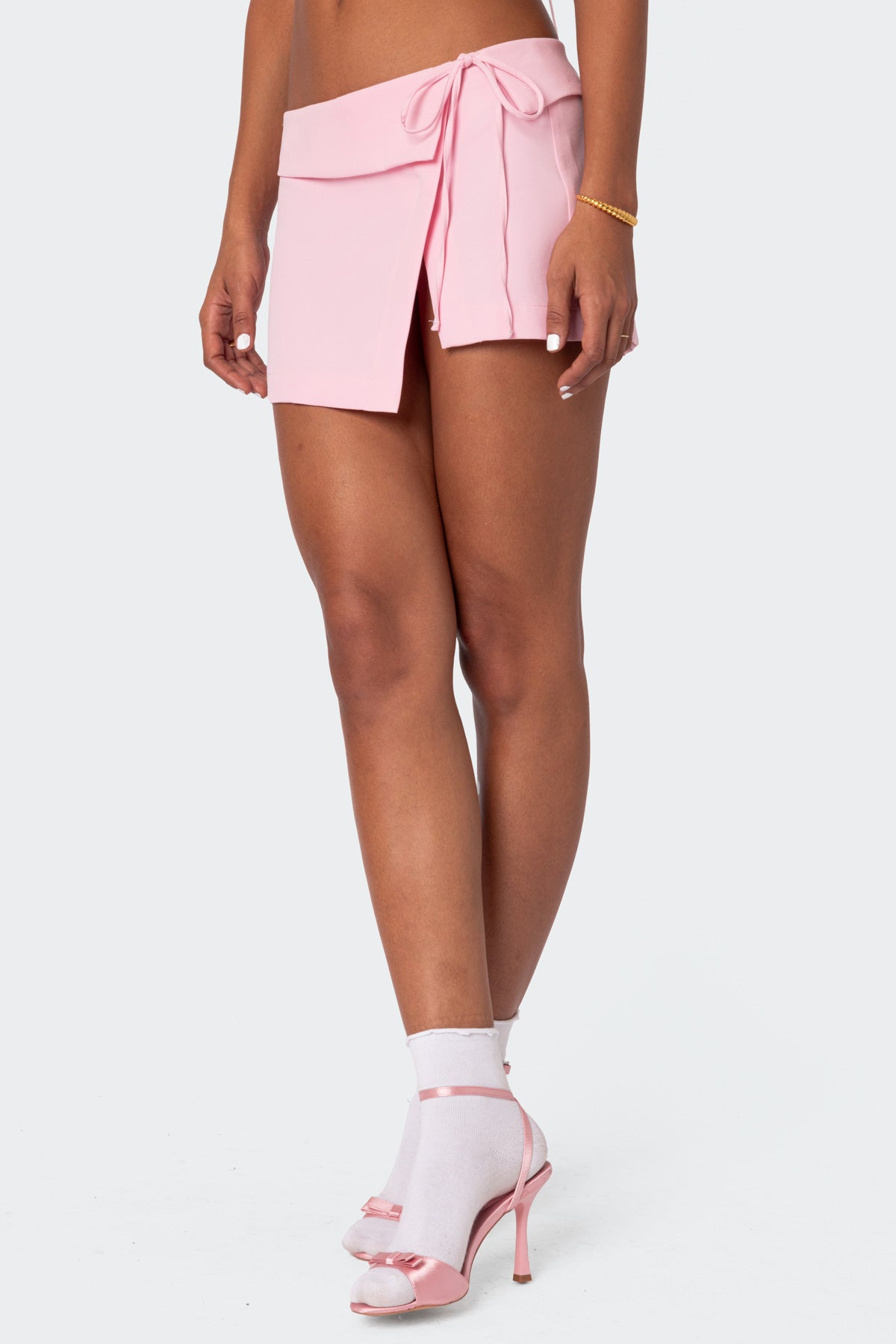 Selena Asymmetric Wrap Mini Skirt - Image 4