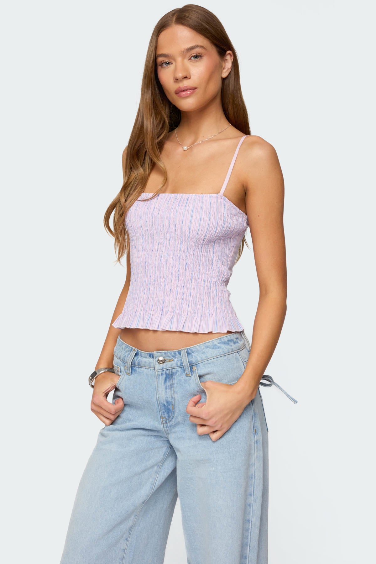 Leela Scrunch Striped Tank Top - Image 3