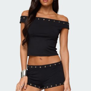 Neriah Grommet Off Shoulder Top