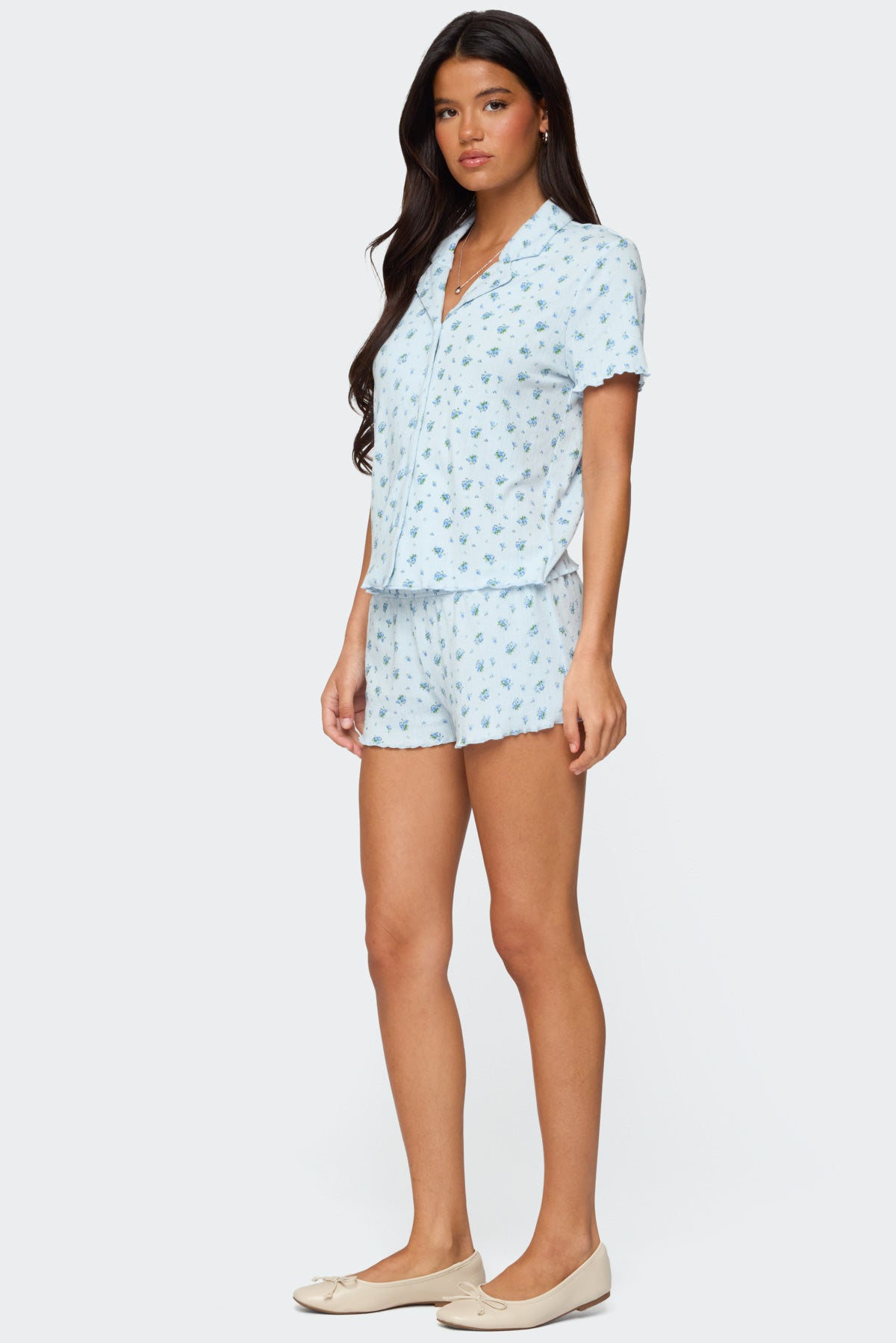 Camden Floral Pointelle Button Up Shirt - Image 4