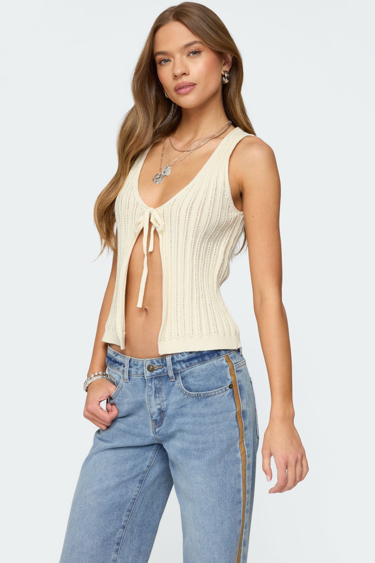 Verona Split Front Knit Top - Image 3