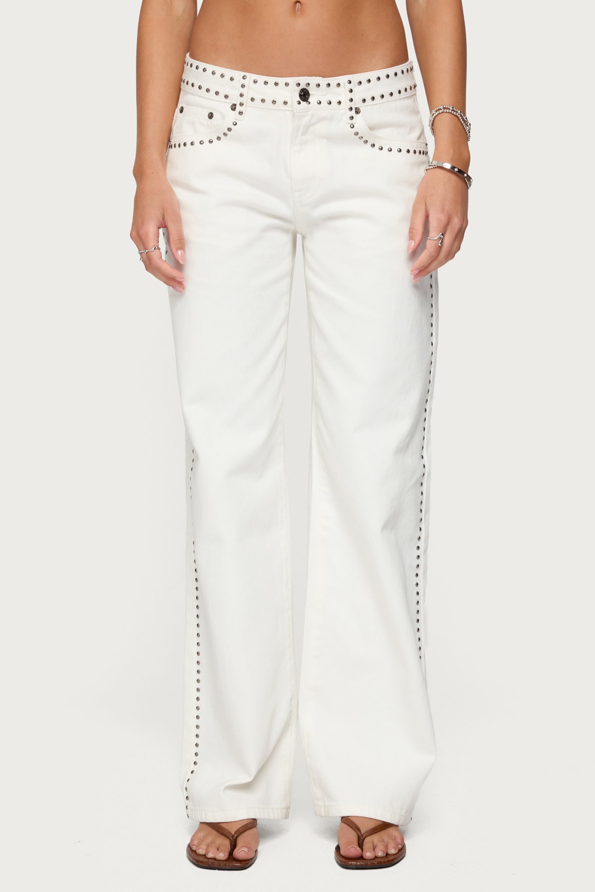 Quincy Studded Low Rise Baggy Jeans - Image 2