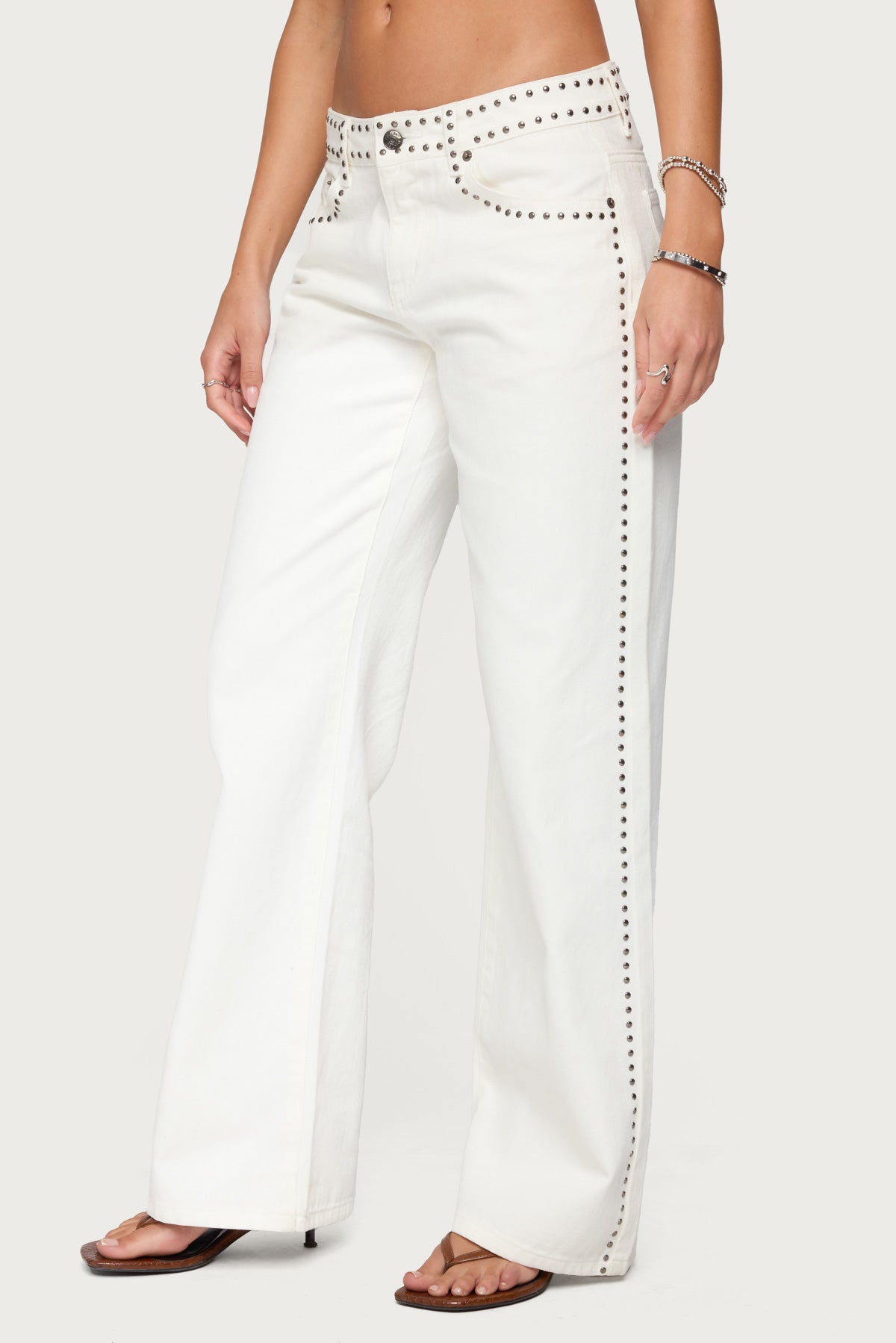 Quincy Studded Low Rise Baggy Jeans - Image 3