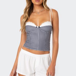 Peekaboo Lacey Gingham Corset