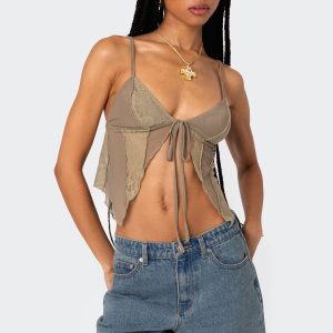 Patchwork Lacey Mesh Top