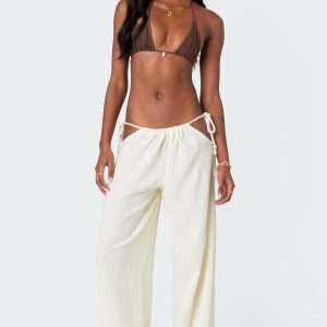 Leoni Side Tie Cotton Gauze Pants