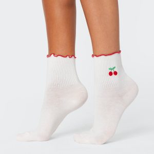 Contrast Frilly Socks