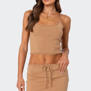 Crochet Trim Knit Tank Top