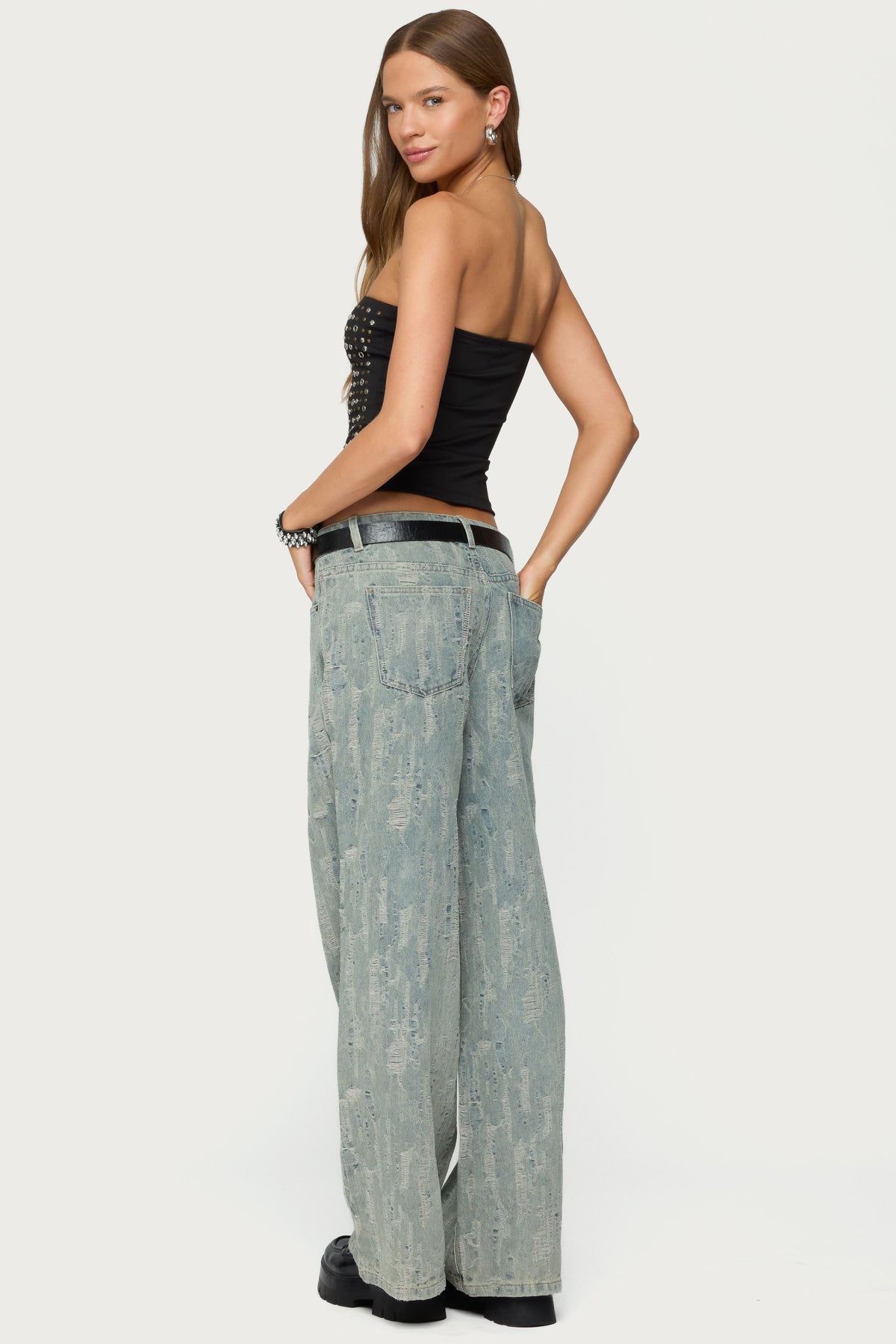 Blanco Studded Grommet Tube Top - Image 4