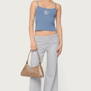 Petite Wide Leg Foldover Pants