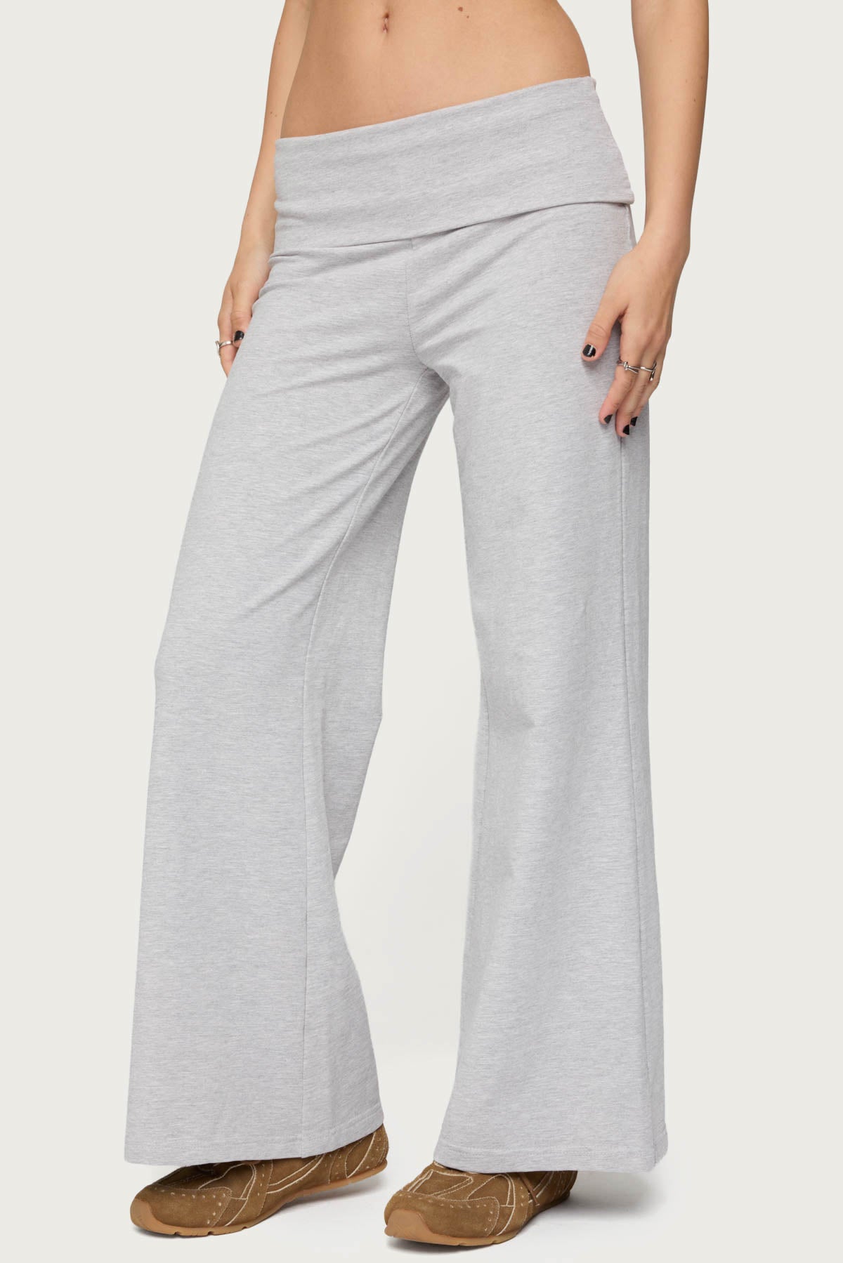 Petite Wide Leg Foldover Pants - Image 2