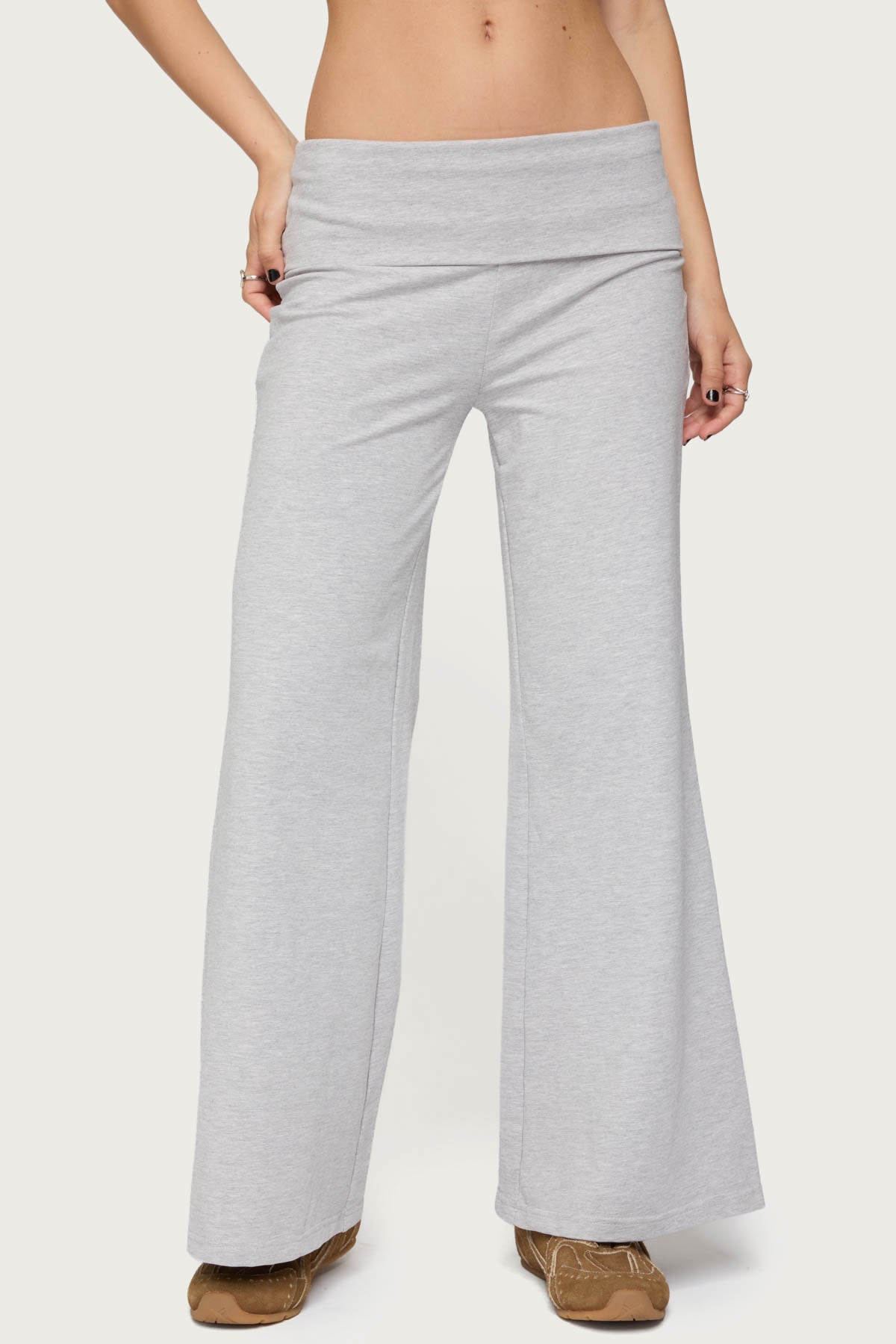 Petite Wide Leg Foldover Pants - Image 3