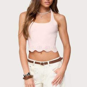 Jazmyn Scalloped Halter Top