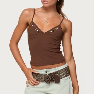 Holland Bead V Neck Tank Top
