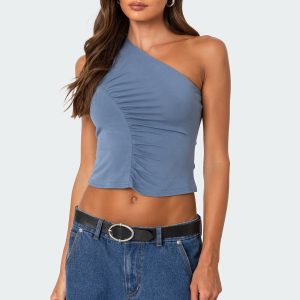 Ivy Ruched One Shoulder Top