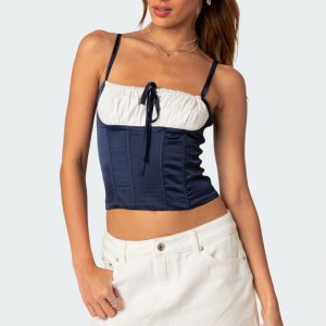 Arabelle Satin Effect Lace Up Corset