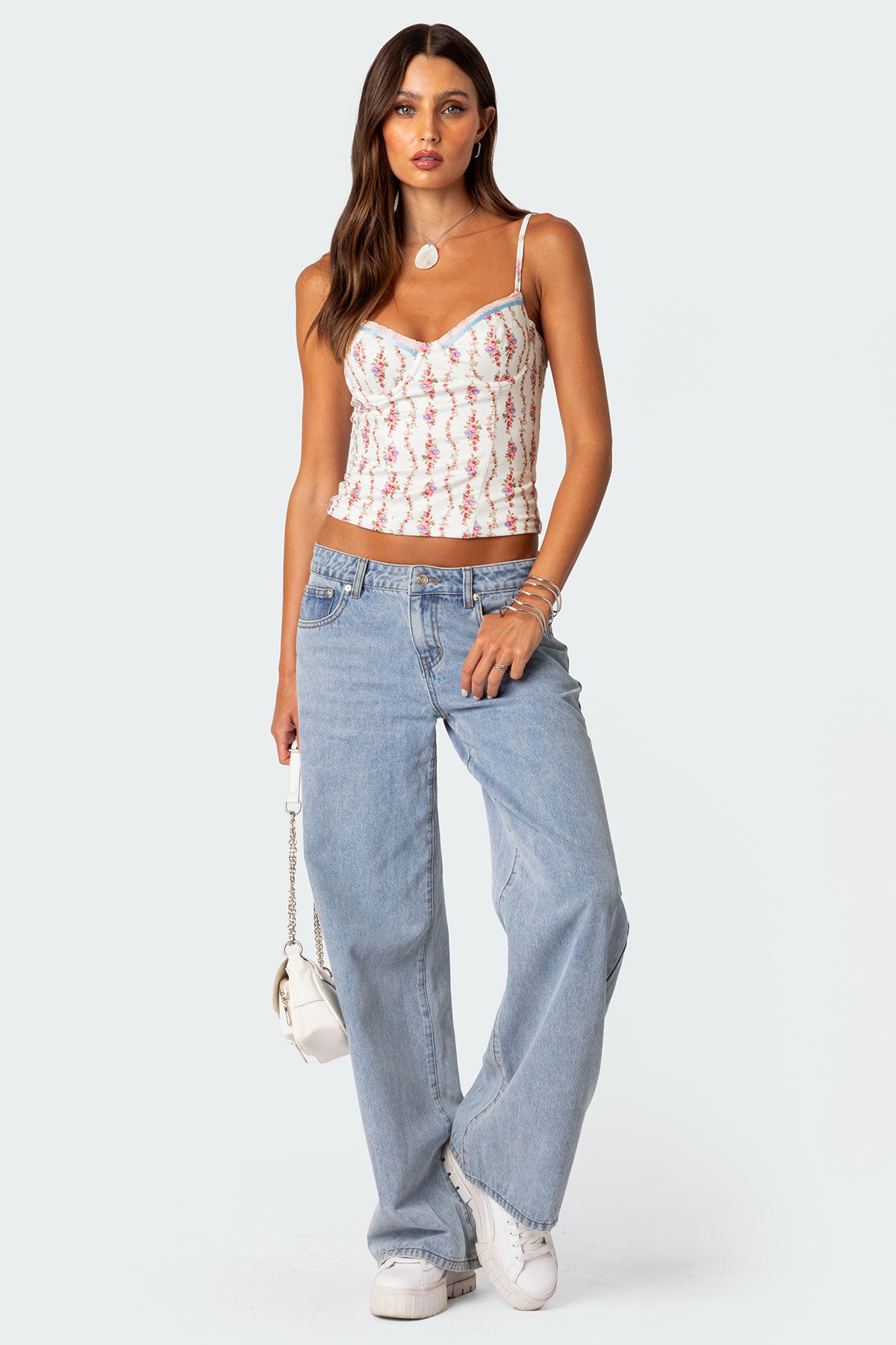 Indira Printed Cupped Lace Up Corset - Image 2