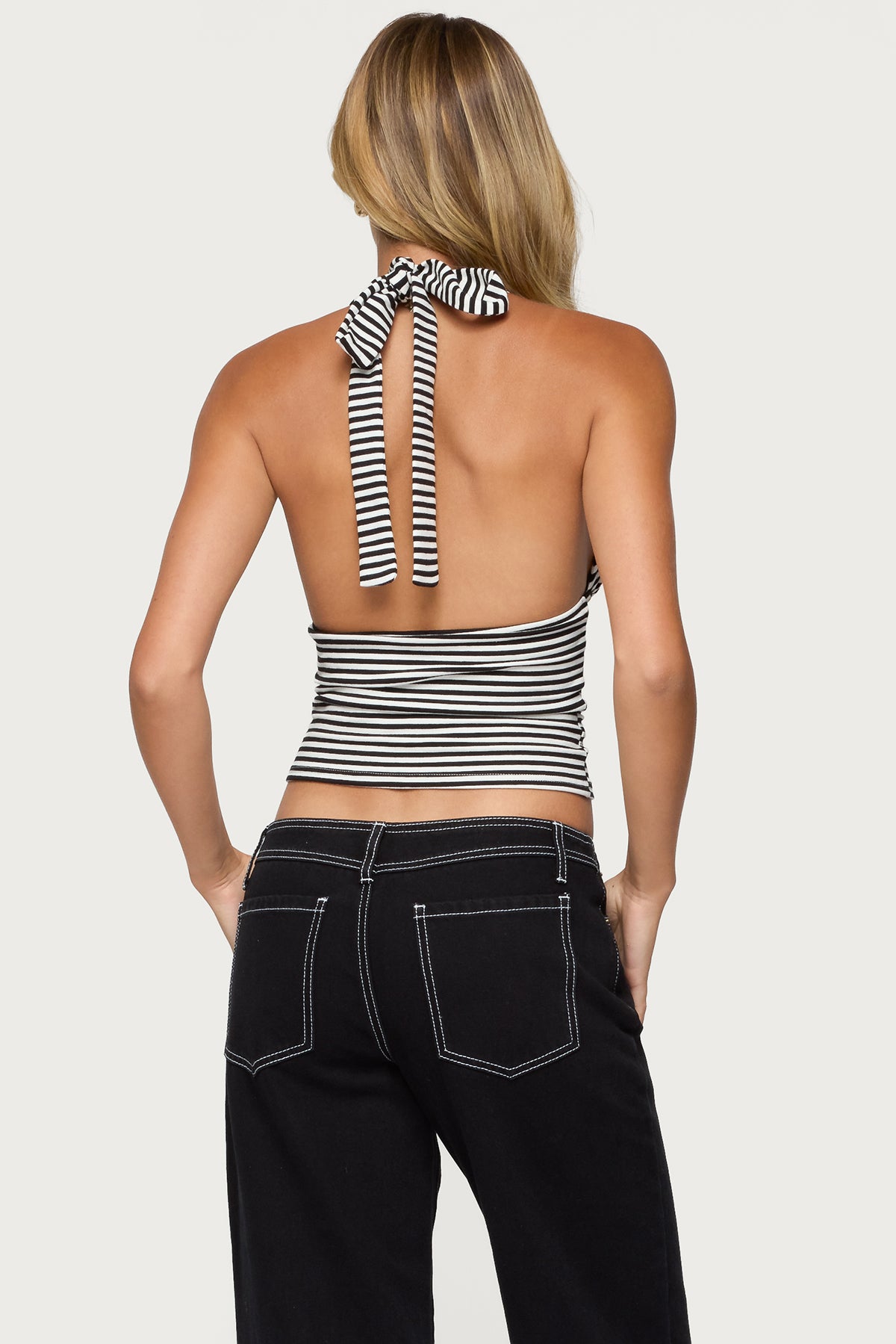 Sage Striped Halter Top - Image 6