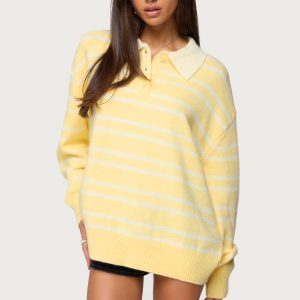 Rilynn Striped Polo Sweater