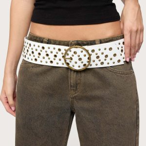 Stud & Grommet Faux Leather Belt