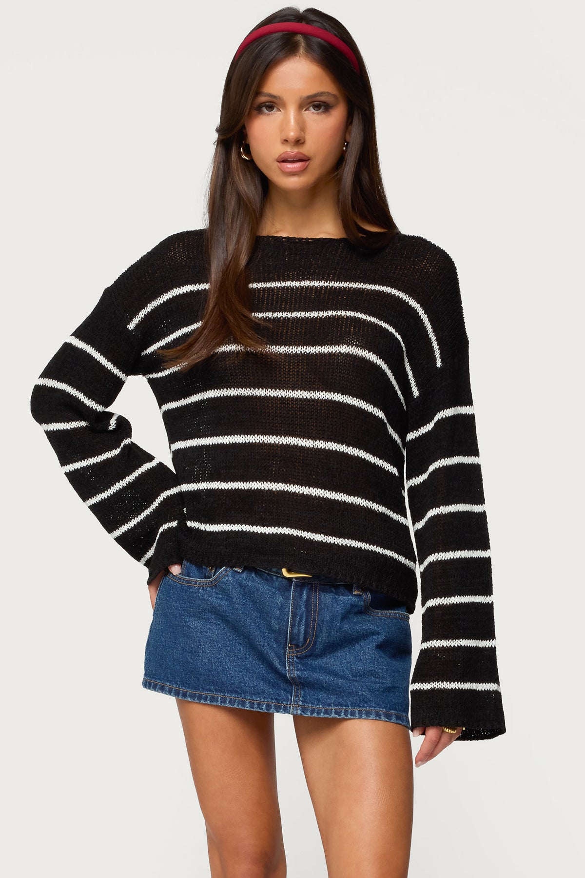Drop Shoulder Light Knit Sweater