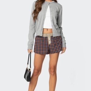 Mixed Plaid Boxer Shorts