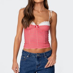 Peekaboo Lacey Gingham Corset