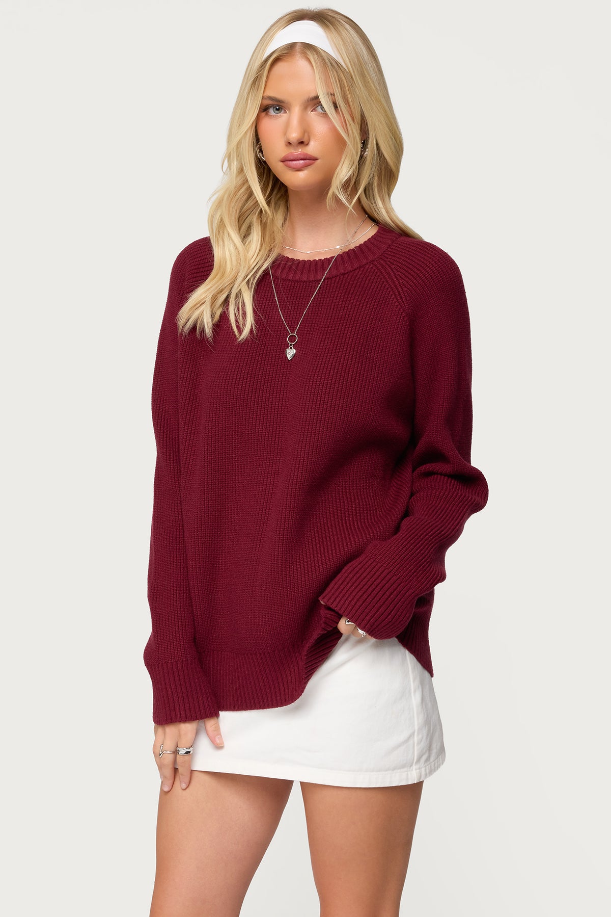 Lavonne Oversized Knit Raglan Sweater - Image 3