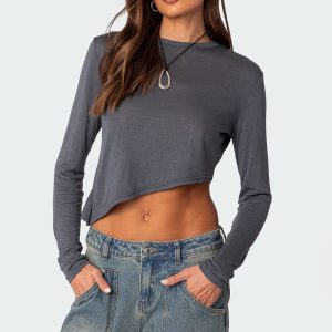 Asymmetric Long Sleeve T Shirt