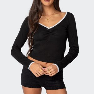 Sophia Contrast Lace Top